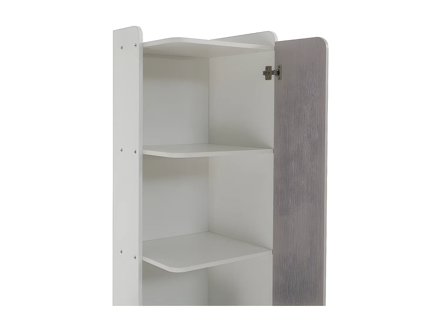 Bücherregal mit Schubladen und Display – aus MDF – Weiß und Hellgrau