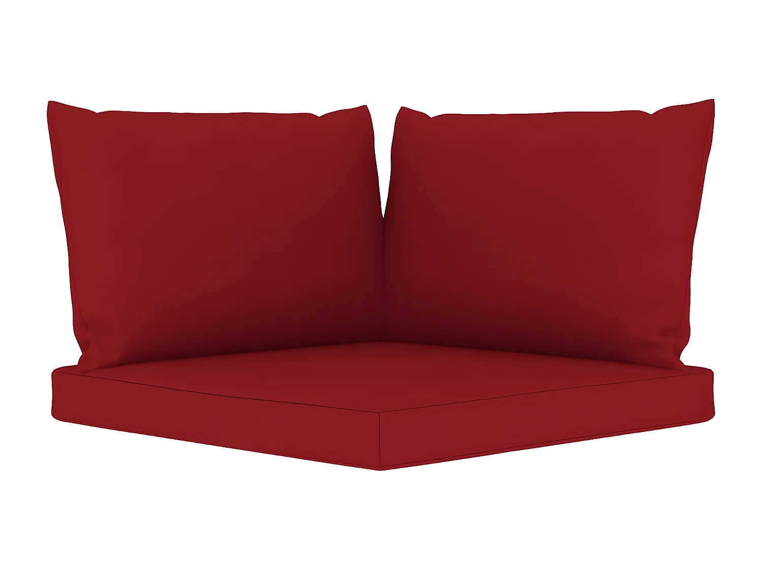 Sofá de paletes p/ jardim 2 lugares com almofadões tinto pinho