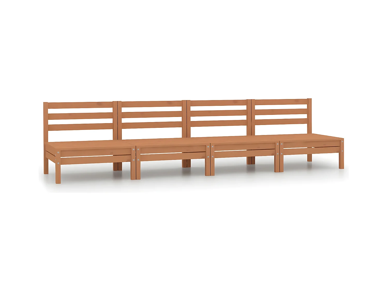 Canapés centraux de jardin 4 pièces Marron miel Bois de pin massif