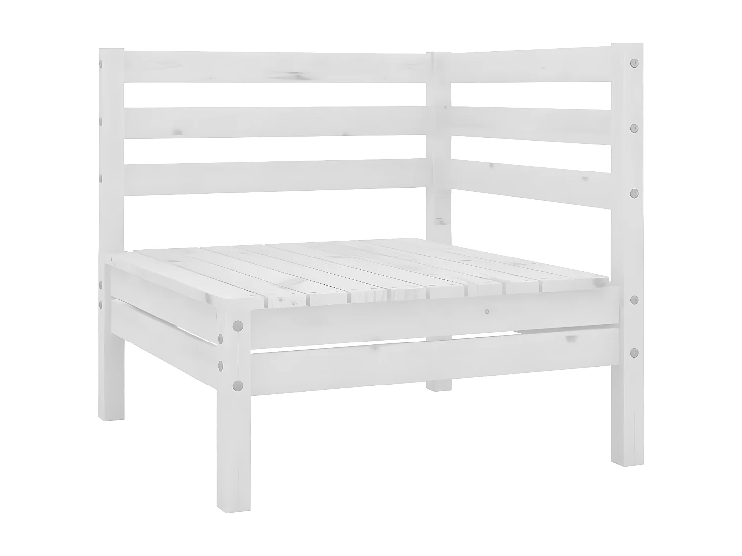 Canapé d'angle de jardin Blanc Bois de pin massif