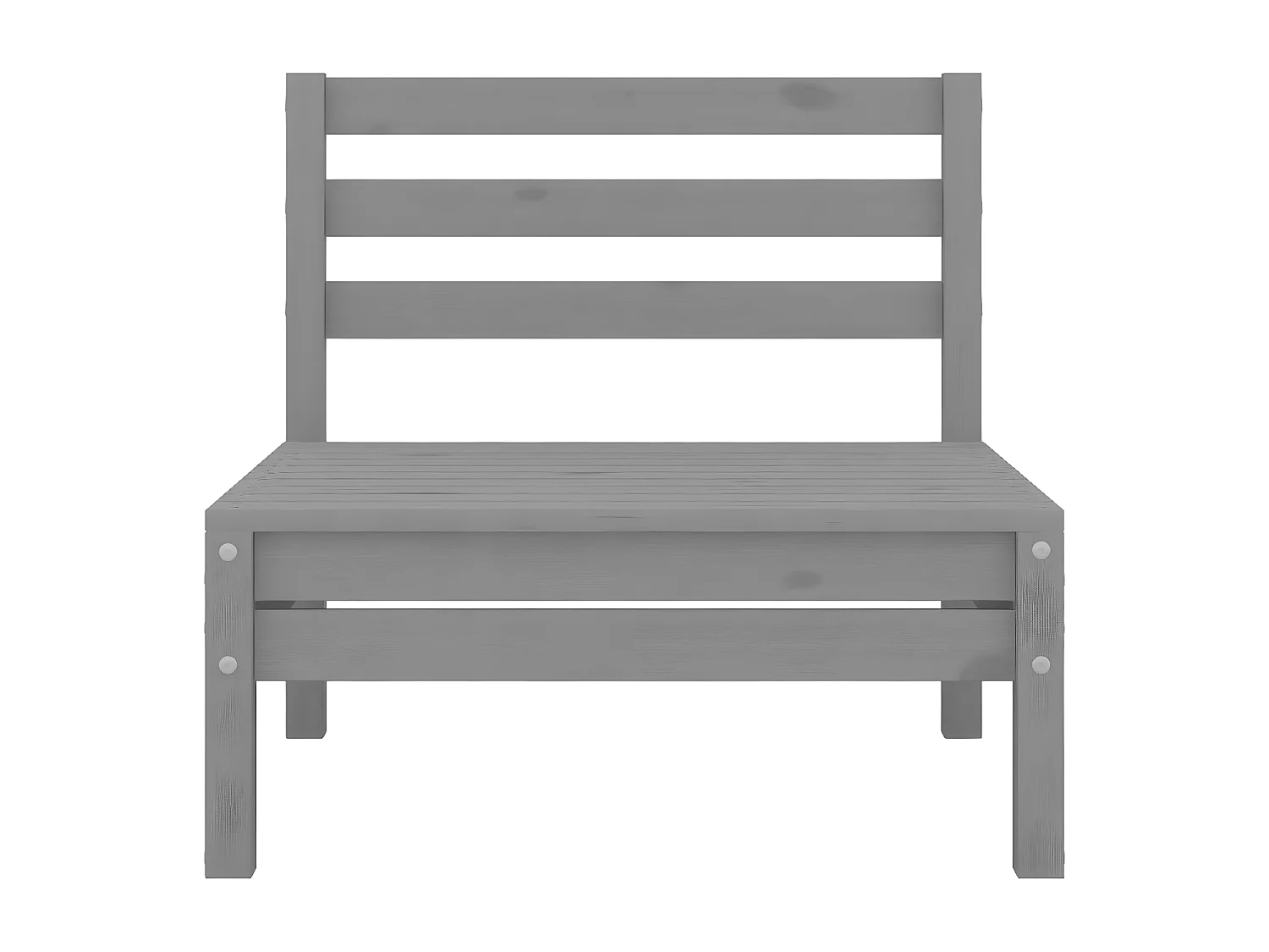 Canapé central de jardin Gris Bois de pin massif