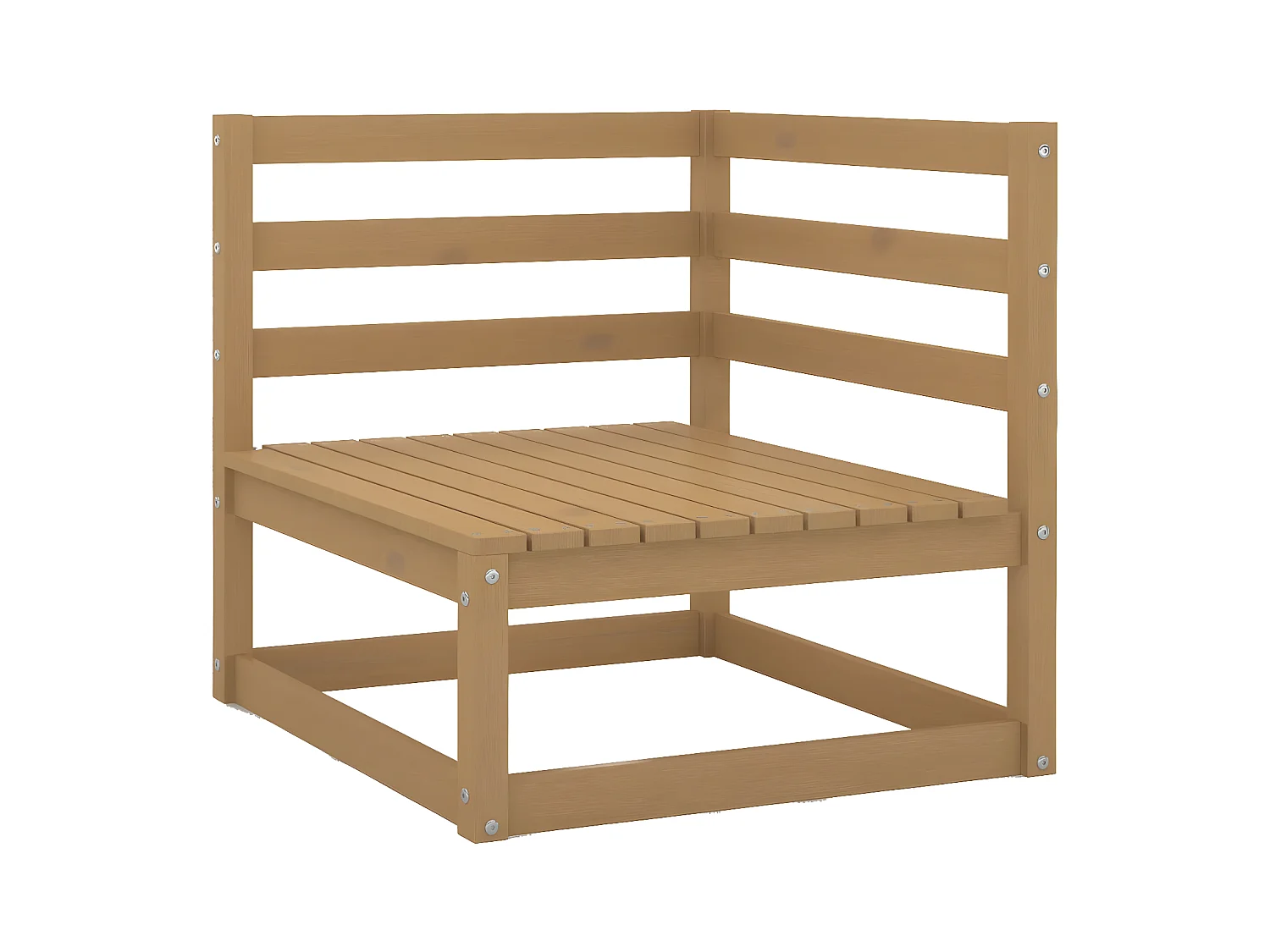 Canapé d'angle de jardin Marron miel Bois de pin massif
