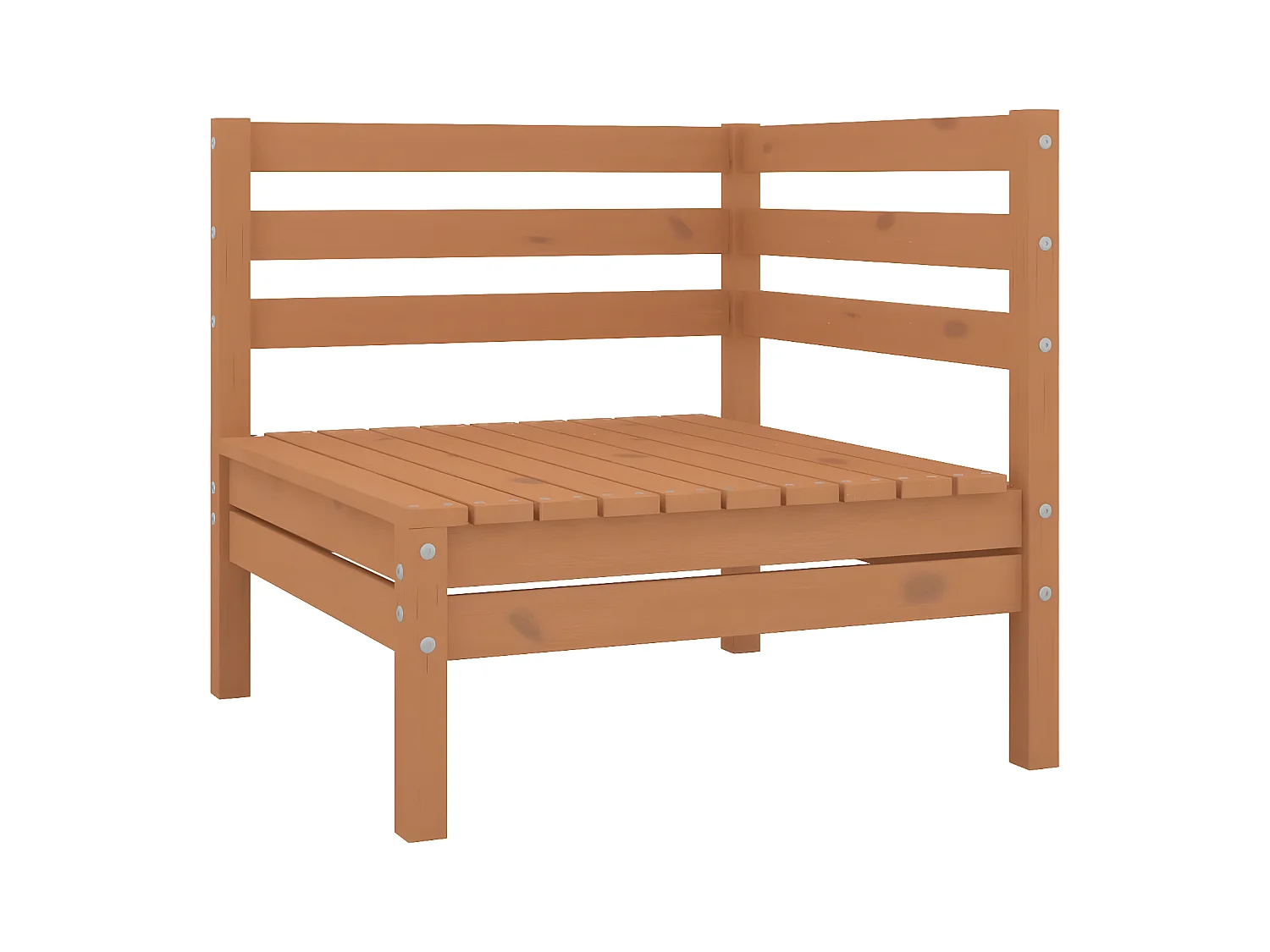 Canapés d'angle de jardin 2 pièces Marron miel Bois de pin massif