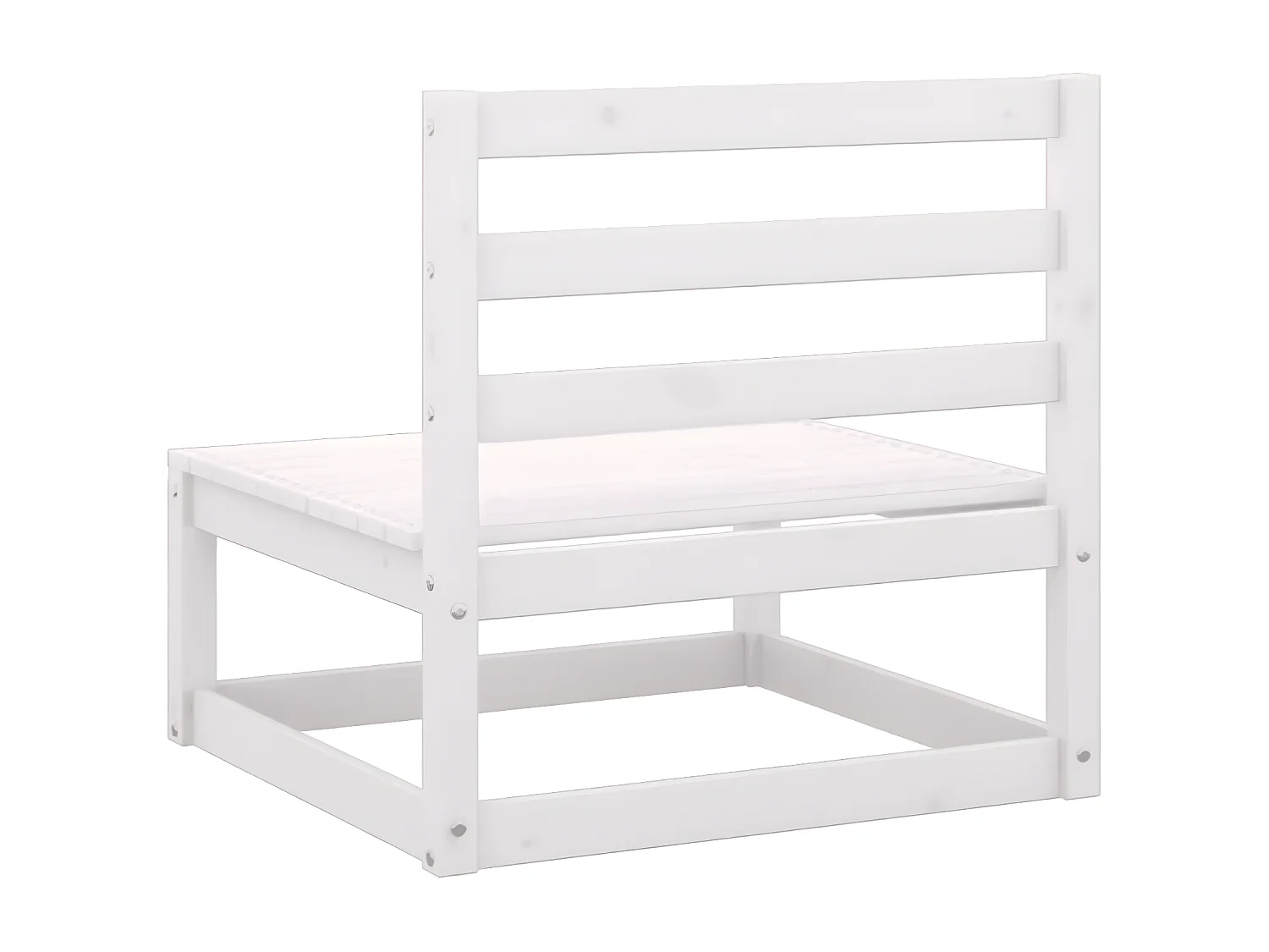 Sofá de centro para jardim madeira de pinho maciça branco