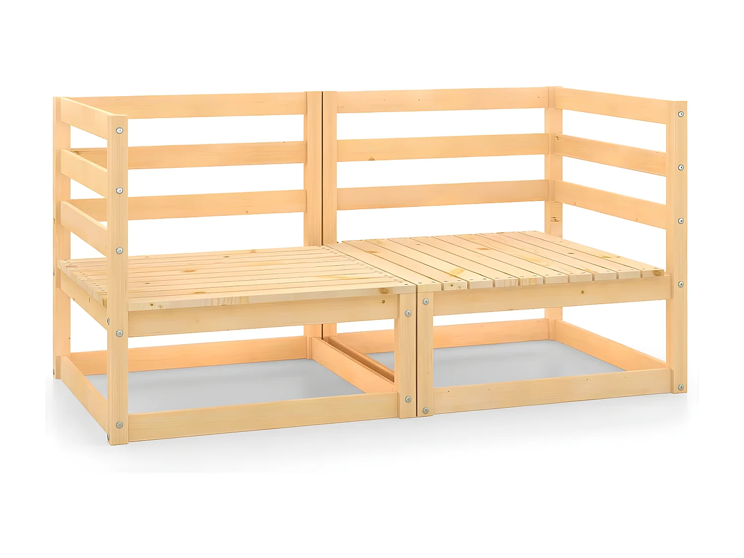 Sofás de esquina de jardín 2 unidades madera maciza de pino