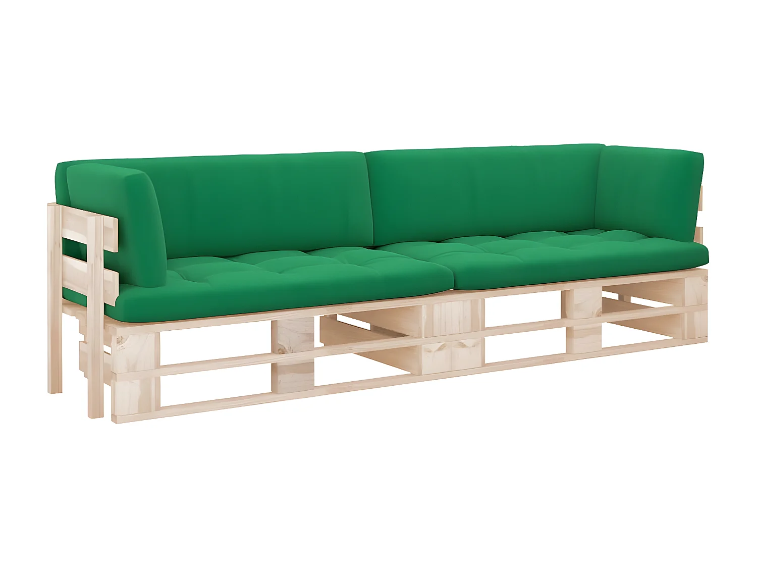 Canapé palette 2 places avec coussins Bois de pin imprégné