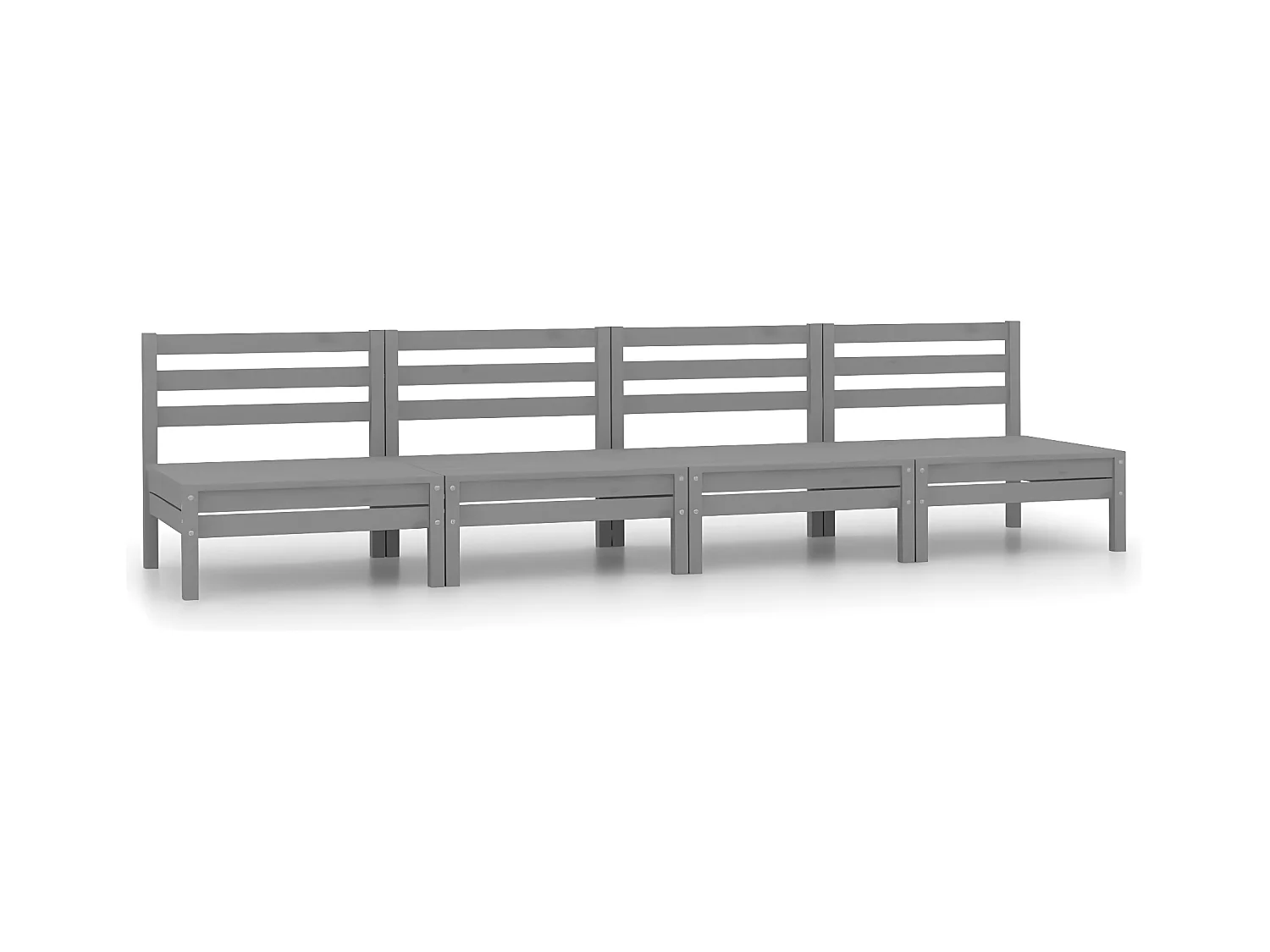 Canapés centraux de jardin 4 pièces Gris Bois de pin massif