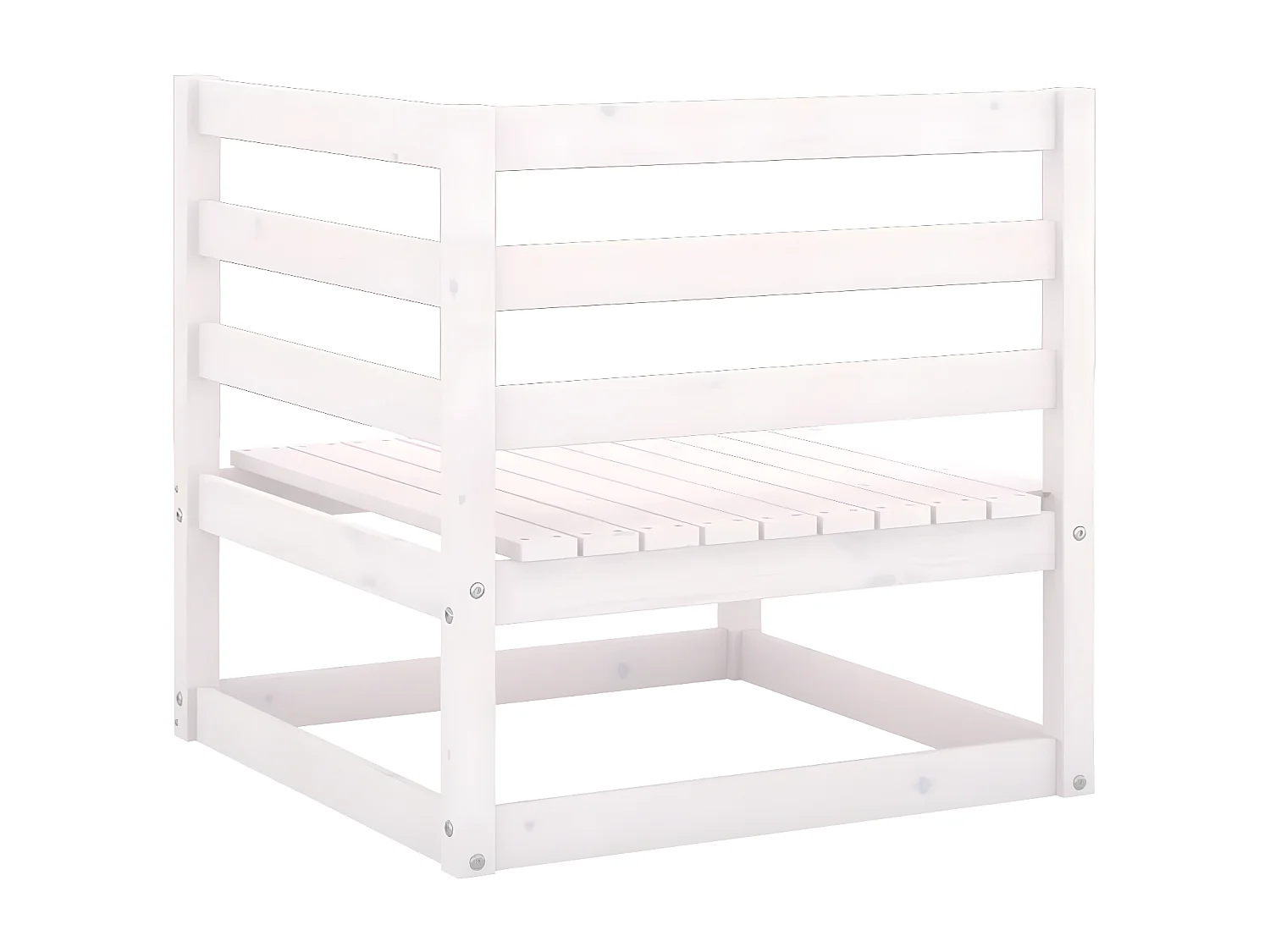 Canapé d'angle de jardin Blanc Bois de pin massif