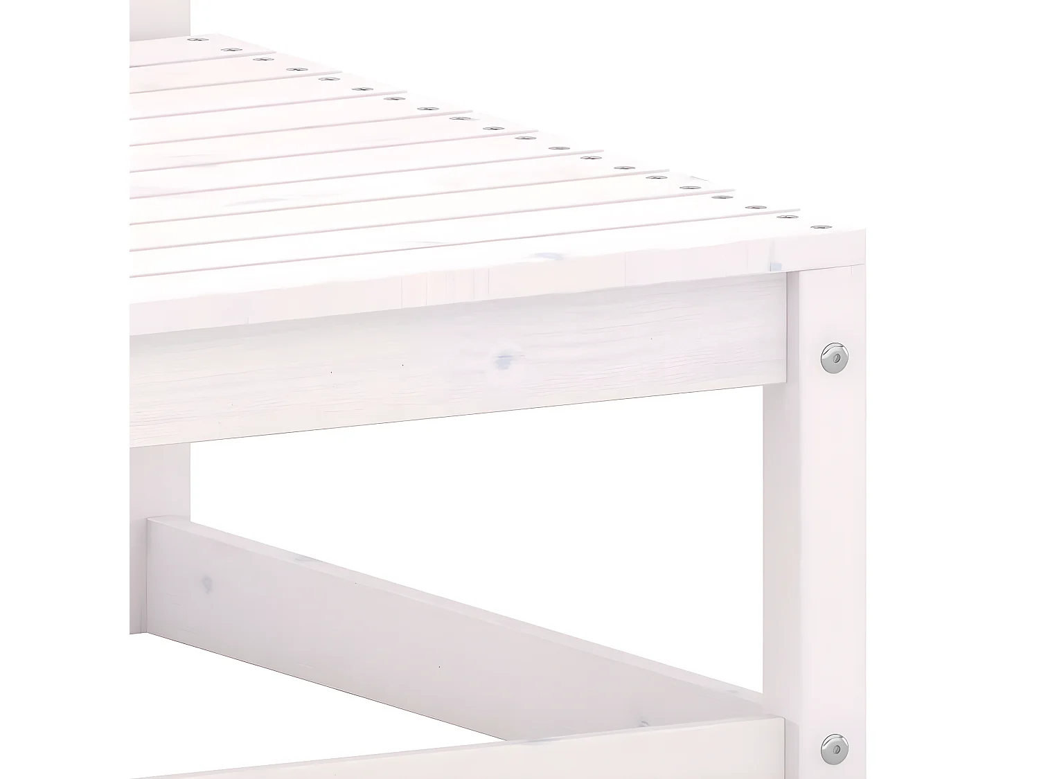 Canapé d'angle de jardin Blanc Bois de pin massif