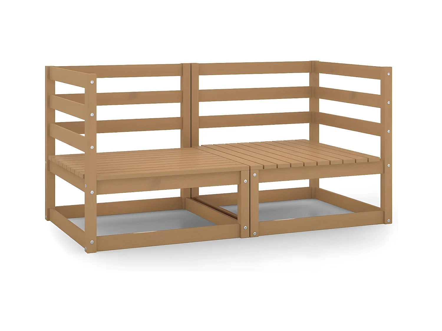 Canapés d'angle de jardin 2 pièces Marron miel Bois de pin massif