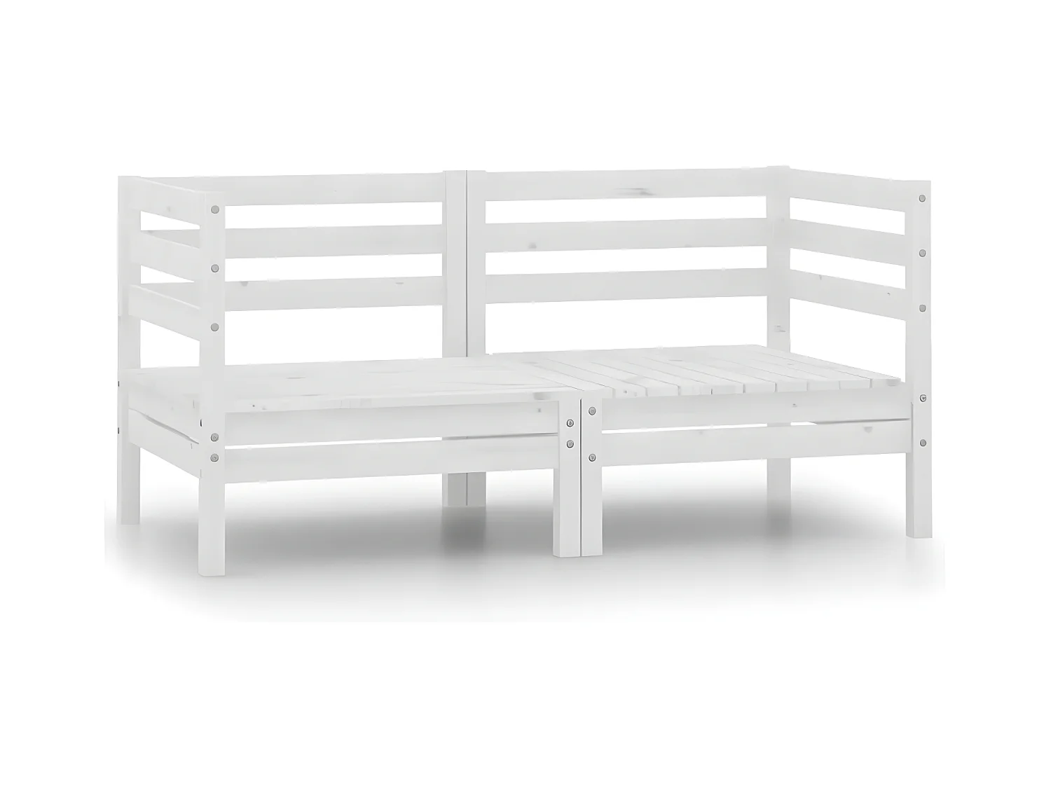 Sofás de esquina de jardín 2 unidades blanco madera maciza de pino