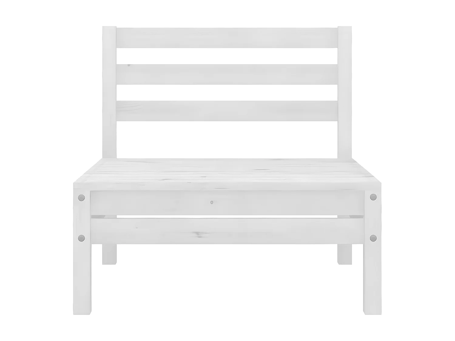 Canapés centraux de jardin 2 pièces Blanc Bois de pin massif