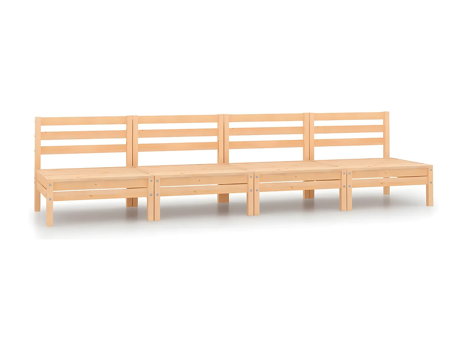 Canapés centraux de jardin 4 pièces Bois de pin massif