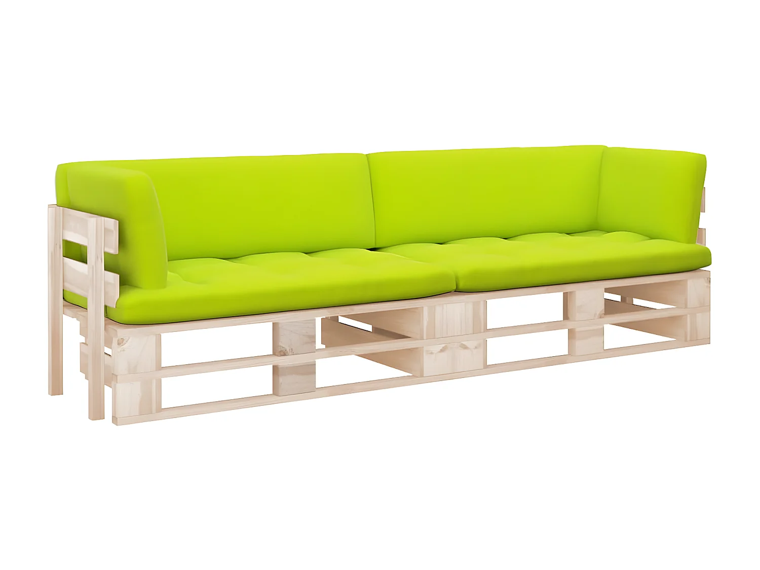 Sofá de palets 2 plazas cojines madera de pino impregnada