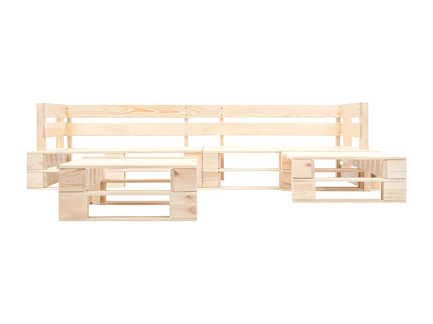 Canapés de jardin palette 4 pièces Naturel Bois