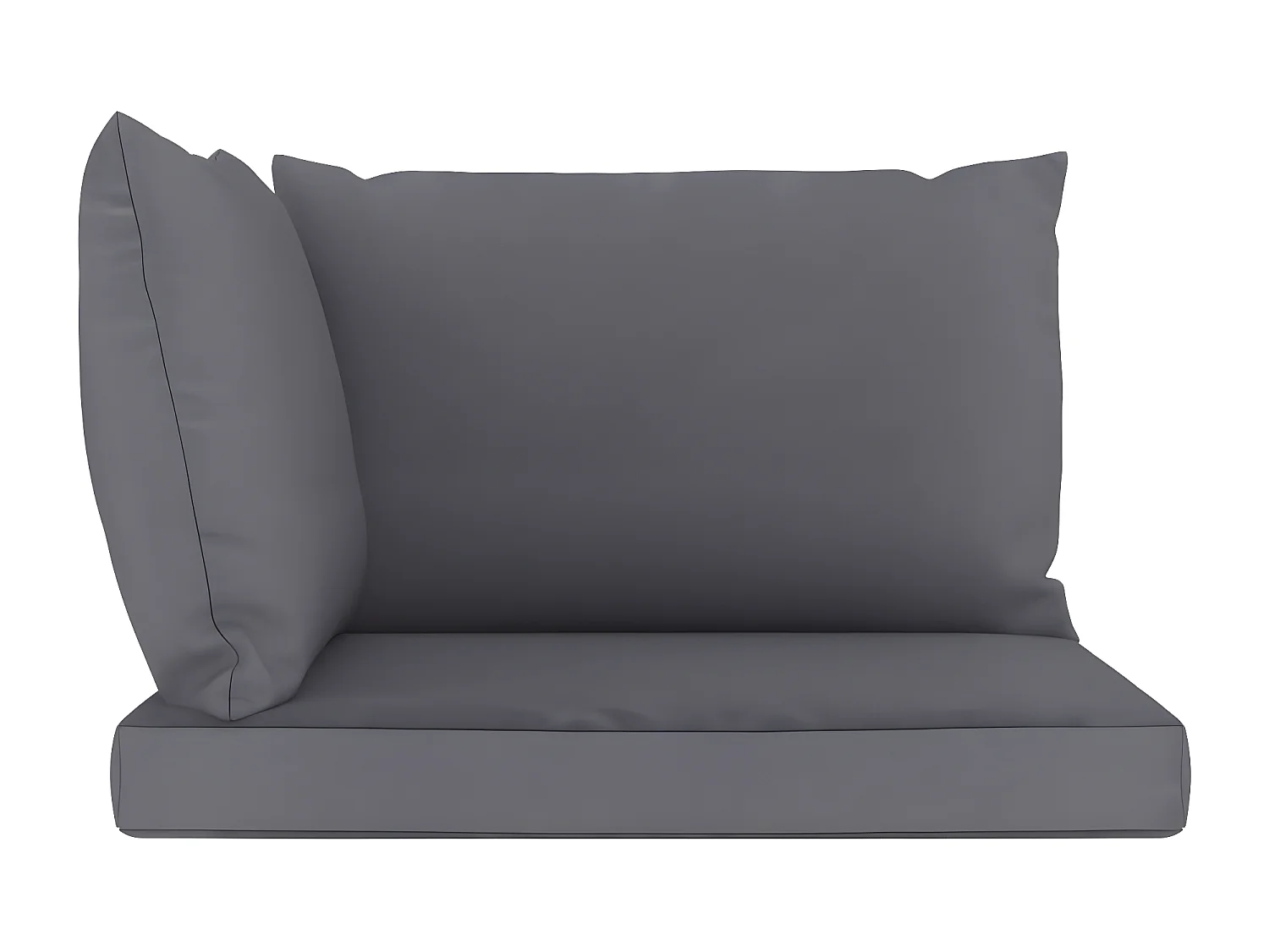 Canapé palette de jardin 2 places et coussins anthracite Pinède