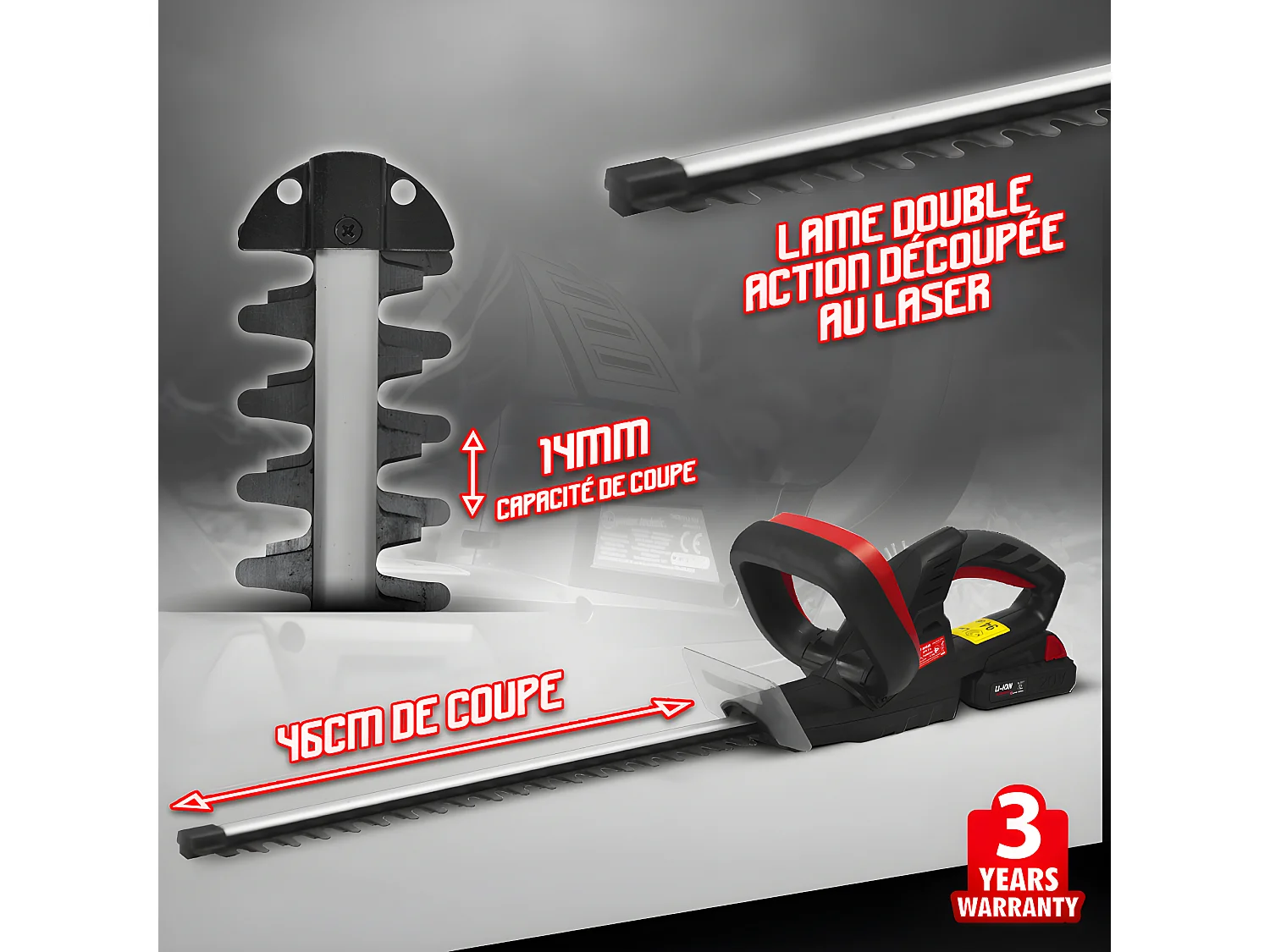 Taille haies rechargeable 20V lithium