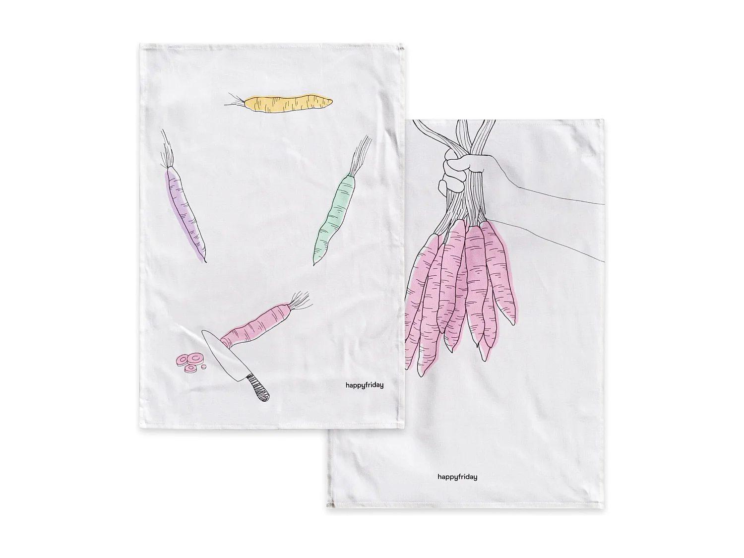 Paño de cocina 2 ud 70x50 cm Carrots