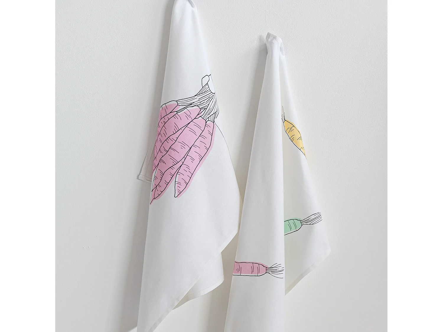 Paño de cocina 2 ud 70x50 cm Carrots