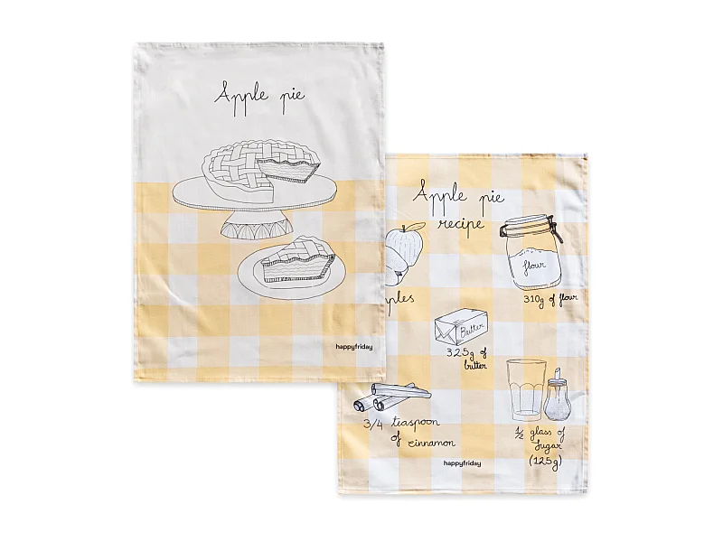 Paño de cocina 2 ud 70x50 cm Apple pie