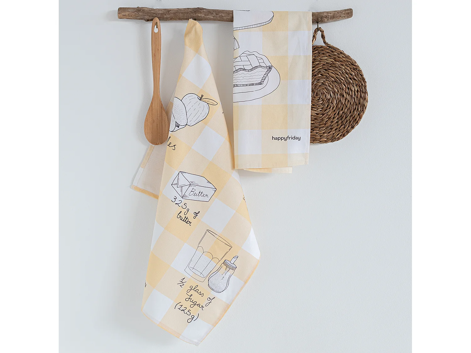 Paño de cocina 2 ud 70x50 cm Apple pie