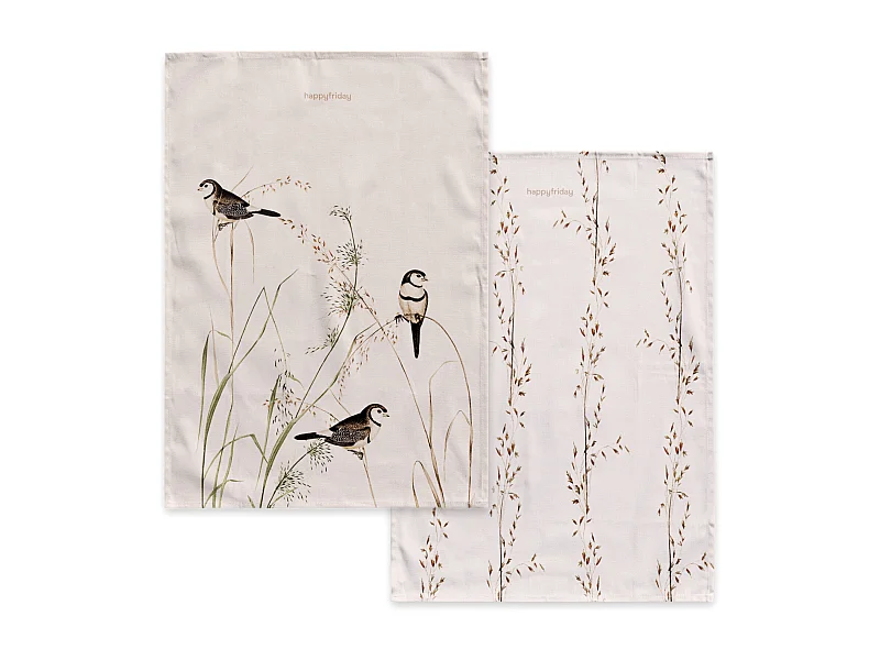 Paño de cocina 2 ud 70x50 cm Happy birds