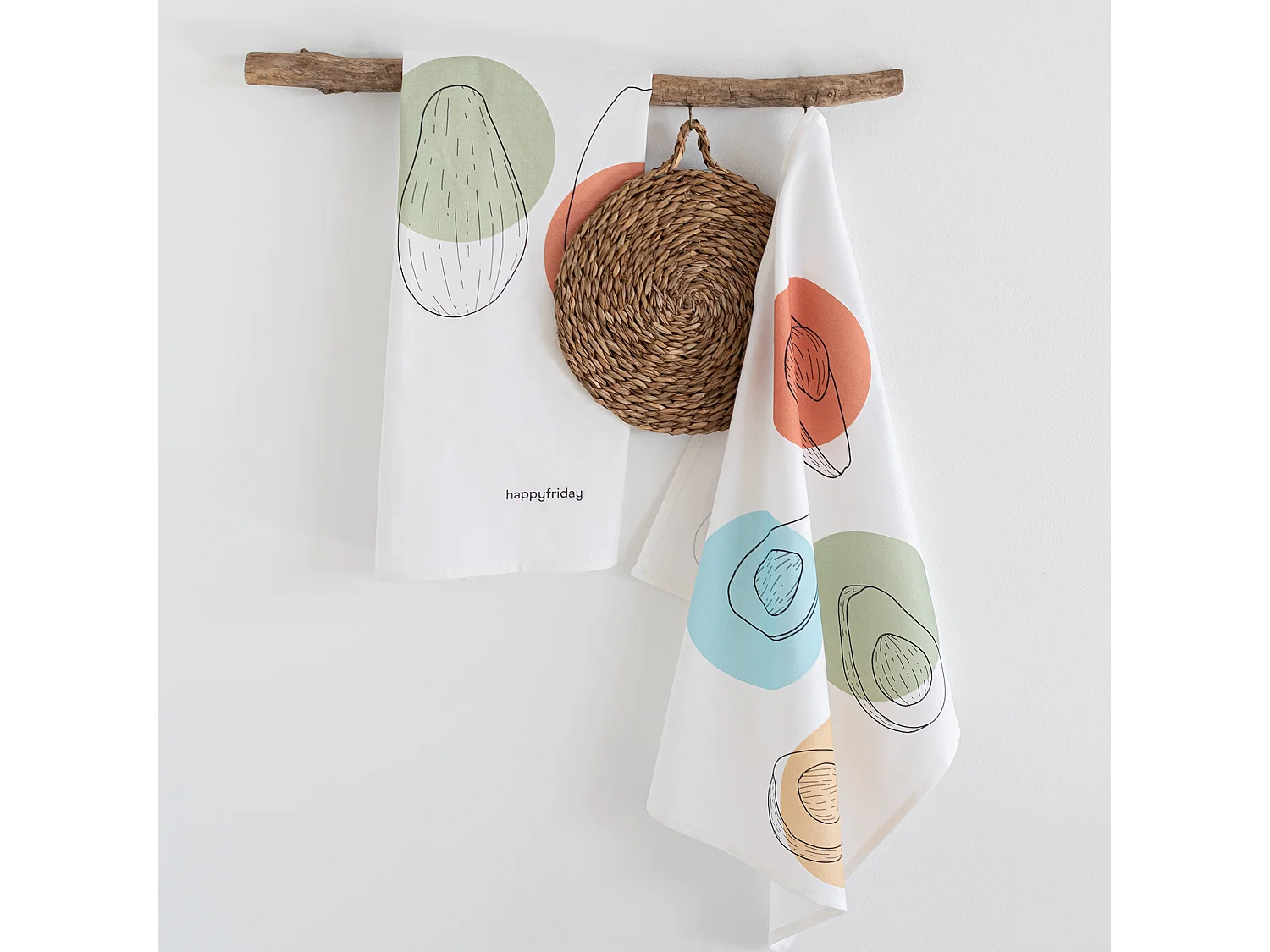 Paño de cocina 2 ud 70x50 cm Avocado