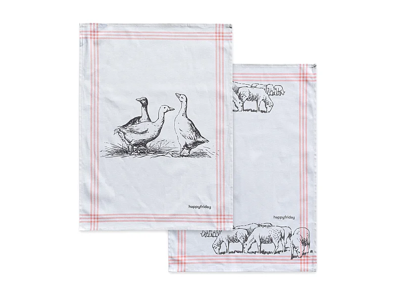 Paño de cocina 2 ud 70x50 cm Cua cua