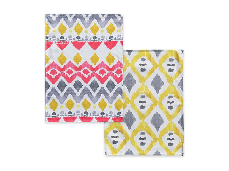 Paño de cocina 2 ud 70x50 cm Ikat