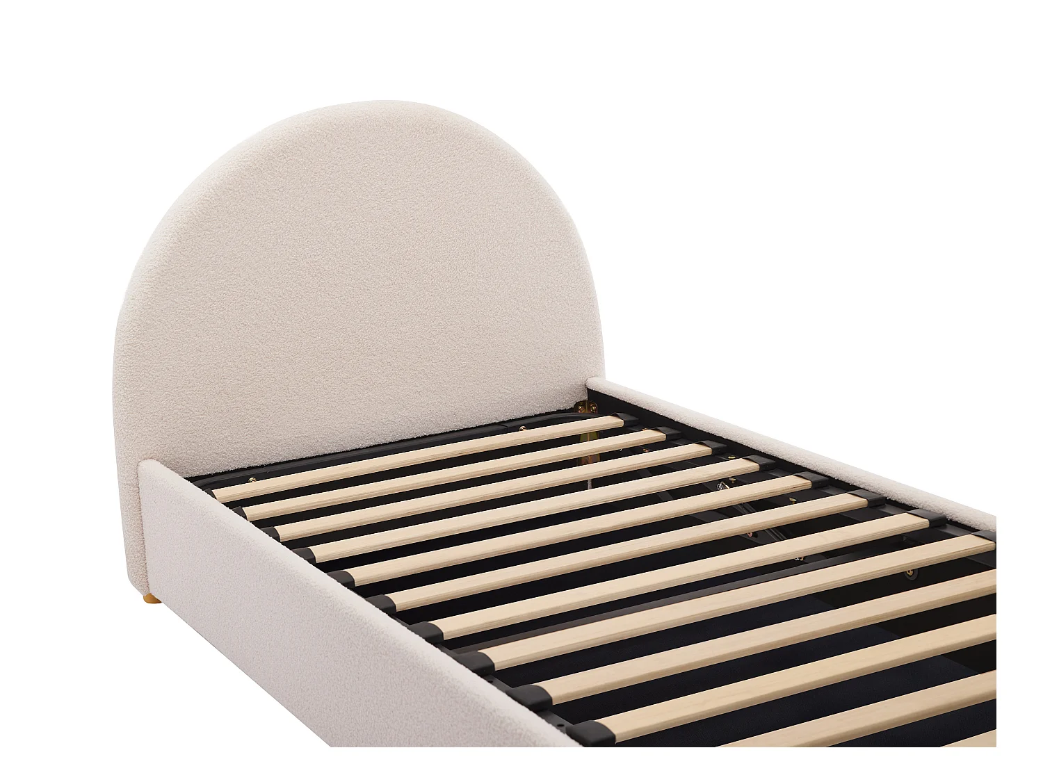 Canapé abatible 90 x 190 cm - Tela rizada - Crema - LIRIMO