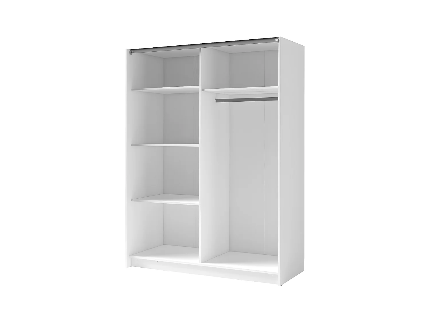Armoire 2 portes coulissantes - Avec miroir - L200 cm - Blanc et naturel - TINDANIA