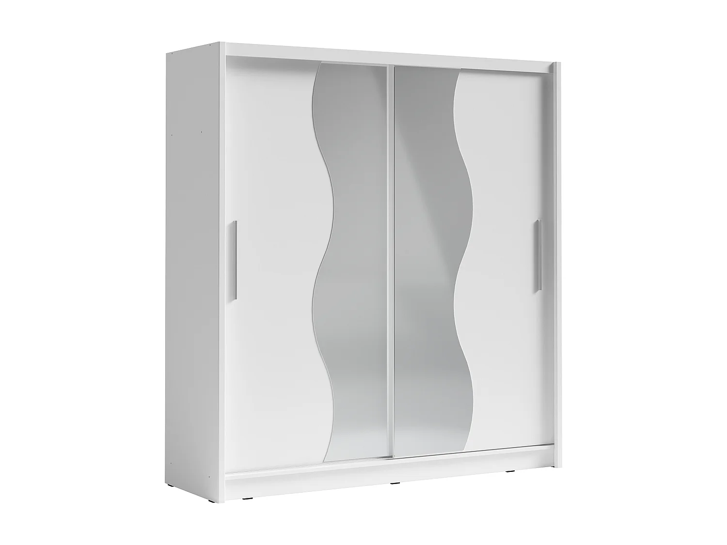 Guarda-roupa 2 portas de correr com espelho C200 cm branco - ARGONIO