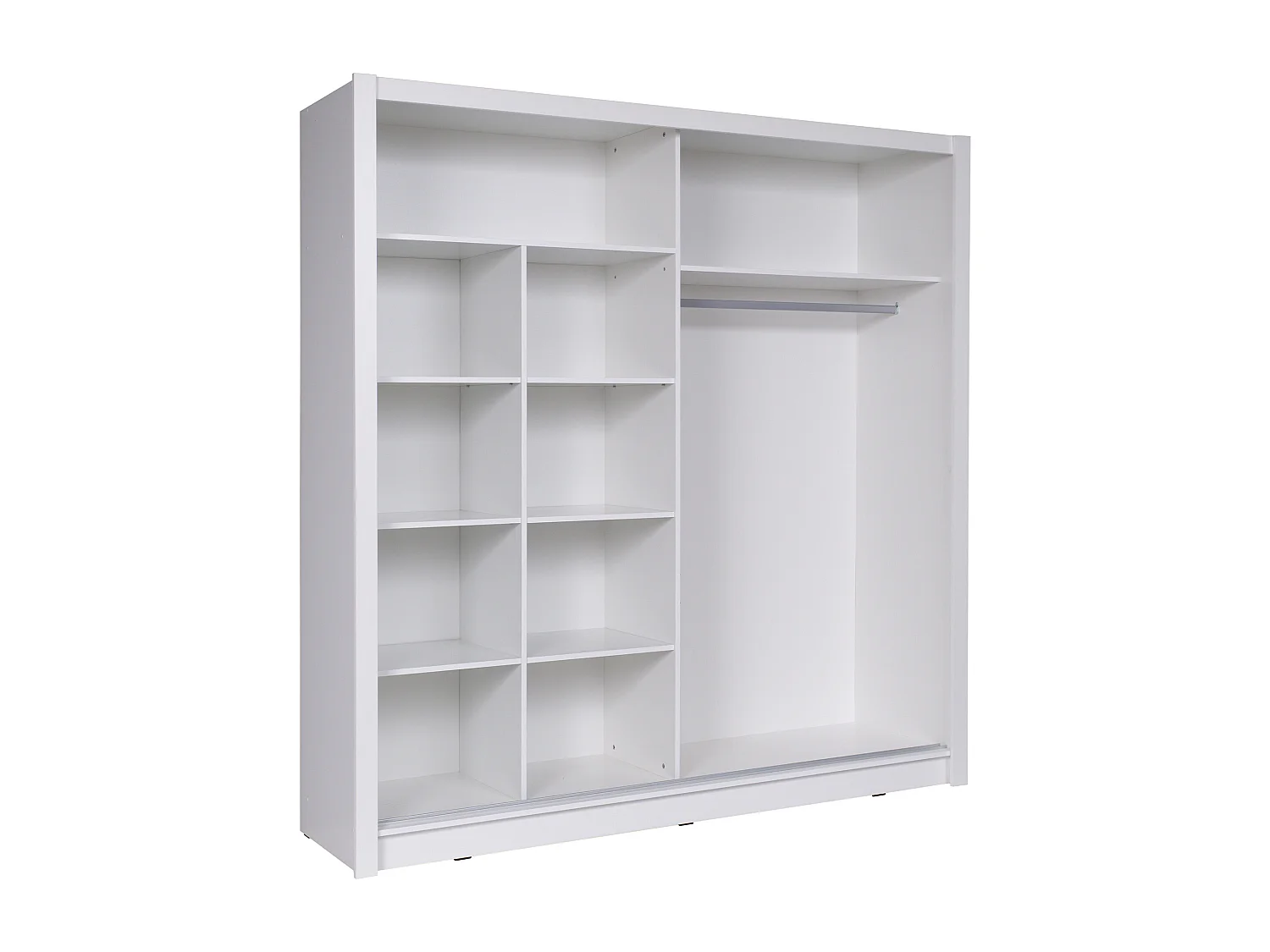 Guarda-roupa 2 portas de correr com espelho C200 cm branco - ARGONIO