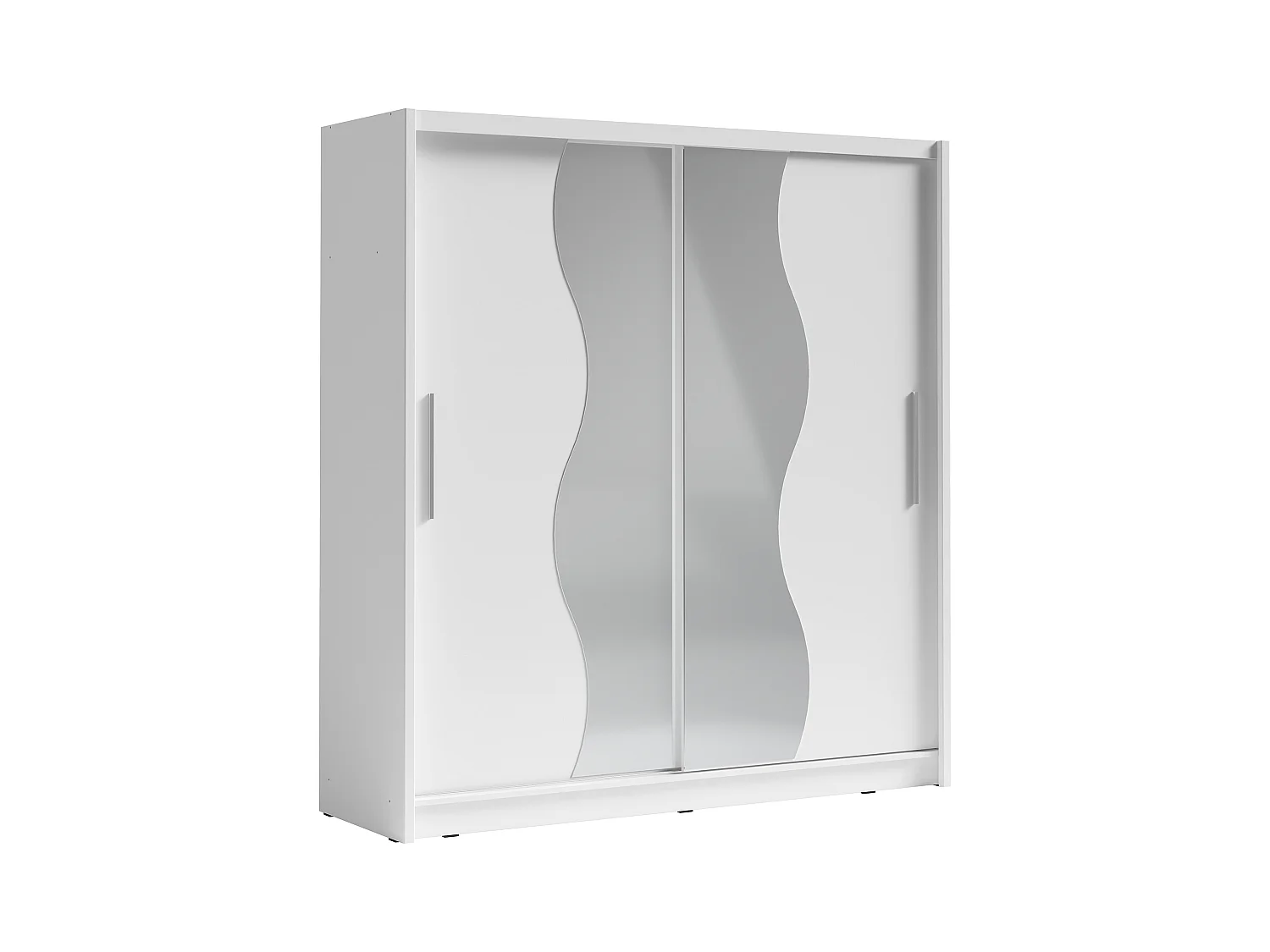 Armario de 2 puertas correderas - Con espejo - 200 cm - blanco - ARGONIO