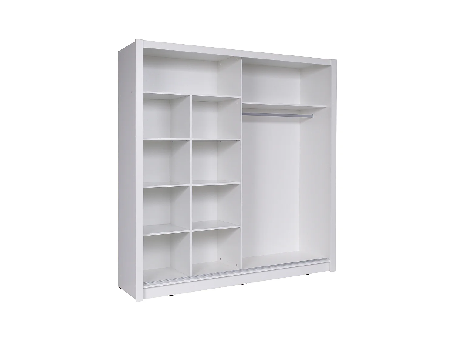 Armario de 2 puertas correderas - Con espejo - 200 cm - blanco - ARGONIO