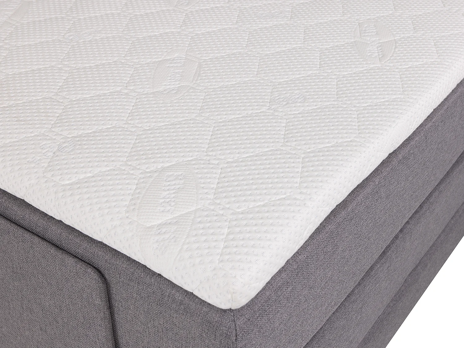 Ensemble complet boxspring tête de lit + sommiers relaxation électrique + matelas + surmatelas - 100 x 200 cm - Tissu - Gris clair - CASTEL II  de PALACIO