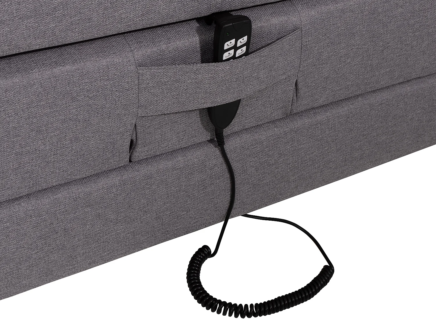 Ensemble complet boxspring tête de lit + sommiers relaxation électrique + matelas + surmatelas - 100 x 200 cm - Tissu - Gris clair - CASTEL II  de PALACIO