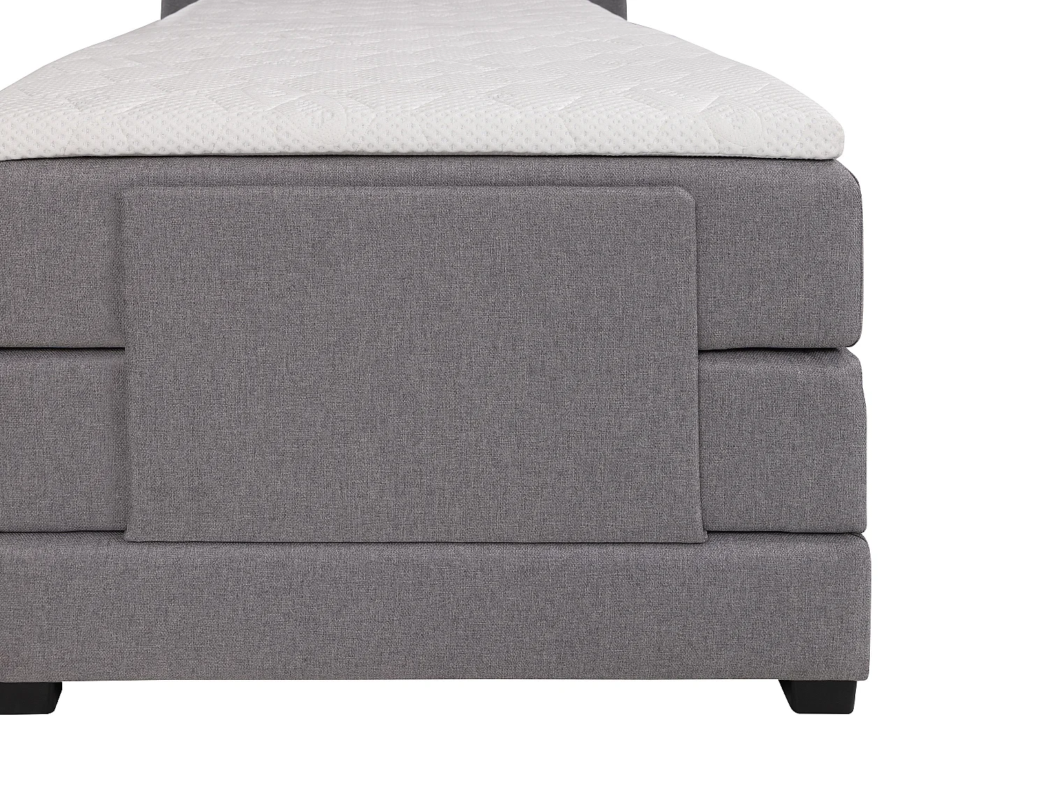 Ensemble complet boxspring tête de lit + sommiers relaxation électrique + matelas + surmatelas - 100 x 200 cm - Tissu - Gris clair - CASTEL II  de PALACIO