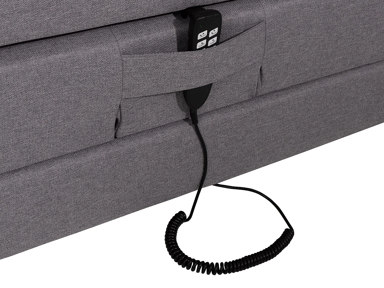 Ensemble complet boxspring tête de lit + sommiers relaxation électrique + matelas + surmatelas - 2 x 80 x 200 cm - Tissu - Gris clair - CASTEL II de PALACIO