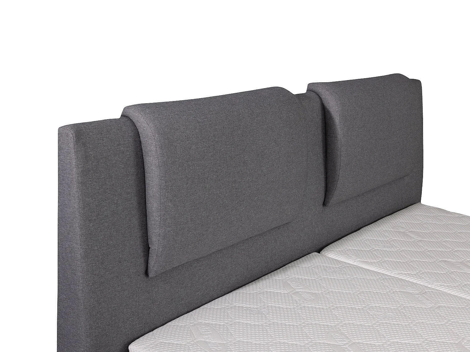 Ensemble complet boxspring tête de lit + sommiers relaxation électrique + matelas + surmatelas - 2 x 80 x 200 cm - Tissu - Gris clair - CASTEL II de PALACIO
