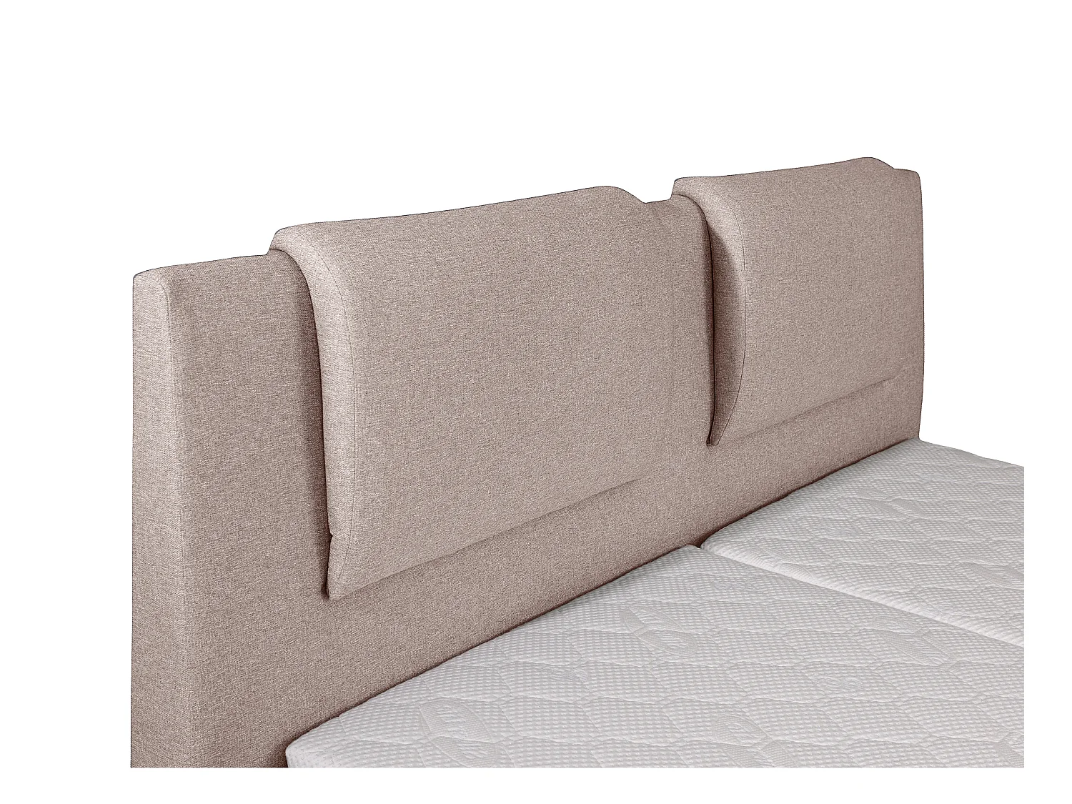 Set letto boxspring testata + reti relax elettriche + materasso + topper in tessuto beige 2 x 90 x 200cm - CASTEL di PALACIO