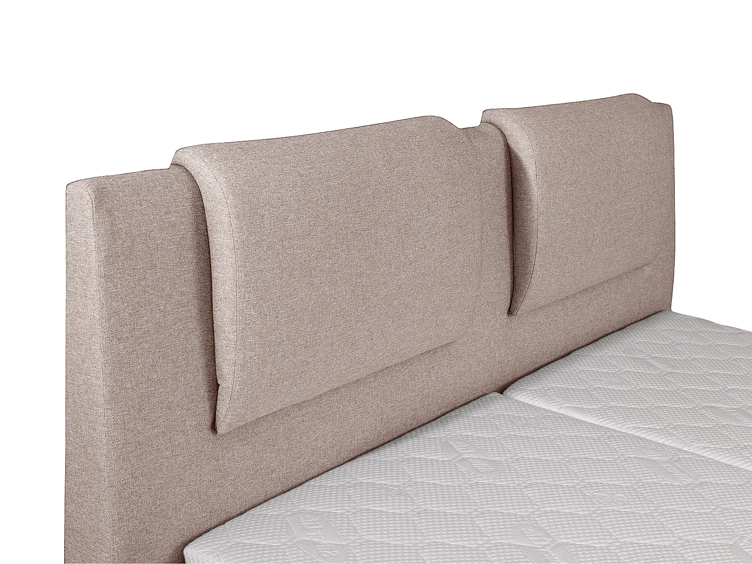 Boxspringbett mit Bettkopfteil + elektrischem Untergestell mit Relaxfunktion + Matratzen + Topper - 2 x 90 x 200 cm - Stoff - Beige - CASTEL II von PALACIO