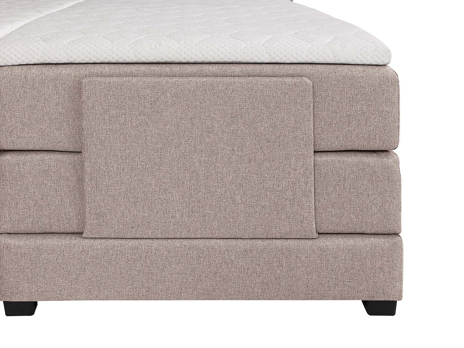 Boxspringbett mit Bettkopfteil + elektrischem Untergestell mit Relaxfunktion + Matratzen + Topper - 2 x 90 x 200 cm - Stoff - Beige - CASTEL II von PALACIO