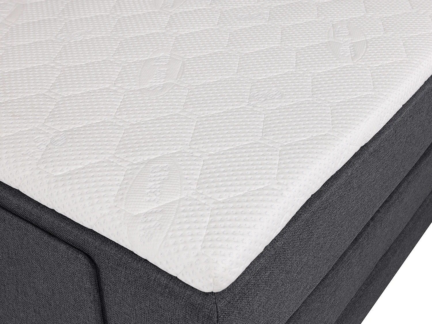 Pack boxspring cabecero + somieres articulados eléctricos + colchones + cubrecolchón CASTEL de PALACIO - 100x200cm - Tela antracita