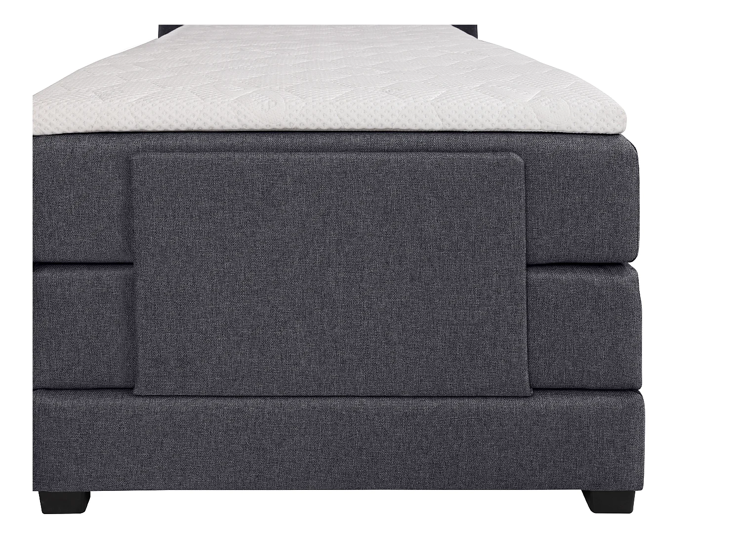 Ensemble complet boxspring tête de lit + sommiers relaxation électrique + matelas + surmatelas - 100 x 200 cm - Tissu - Anthracite - CASTEL II de PALACIO