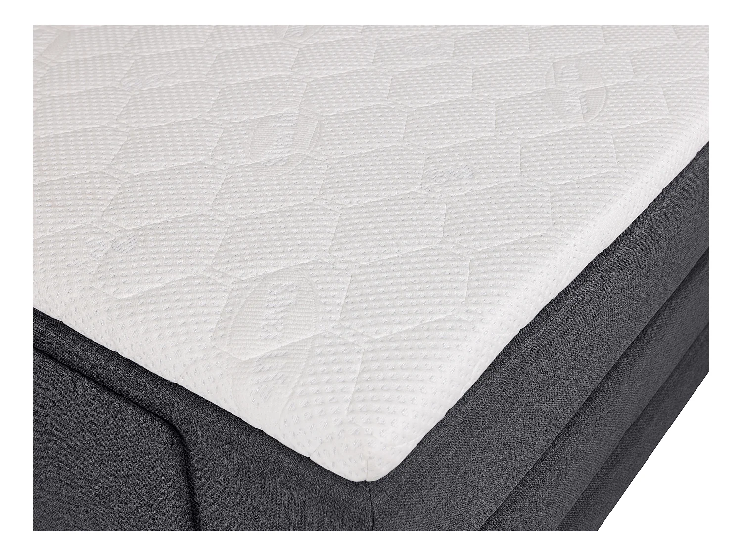Ensemble complet boxspring tête de lit + sommiers relaxation électrique + matelas + surmatelas - 100 x 200 cm - Tissu - Anthracite - CASTEL II de PALACIO