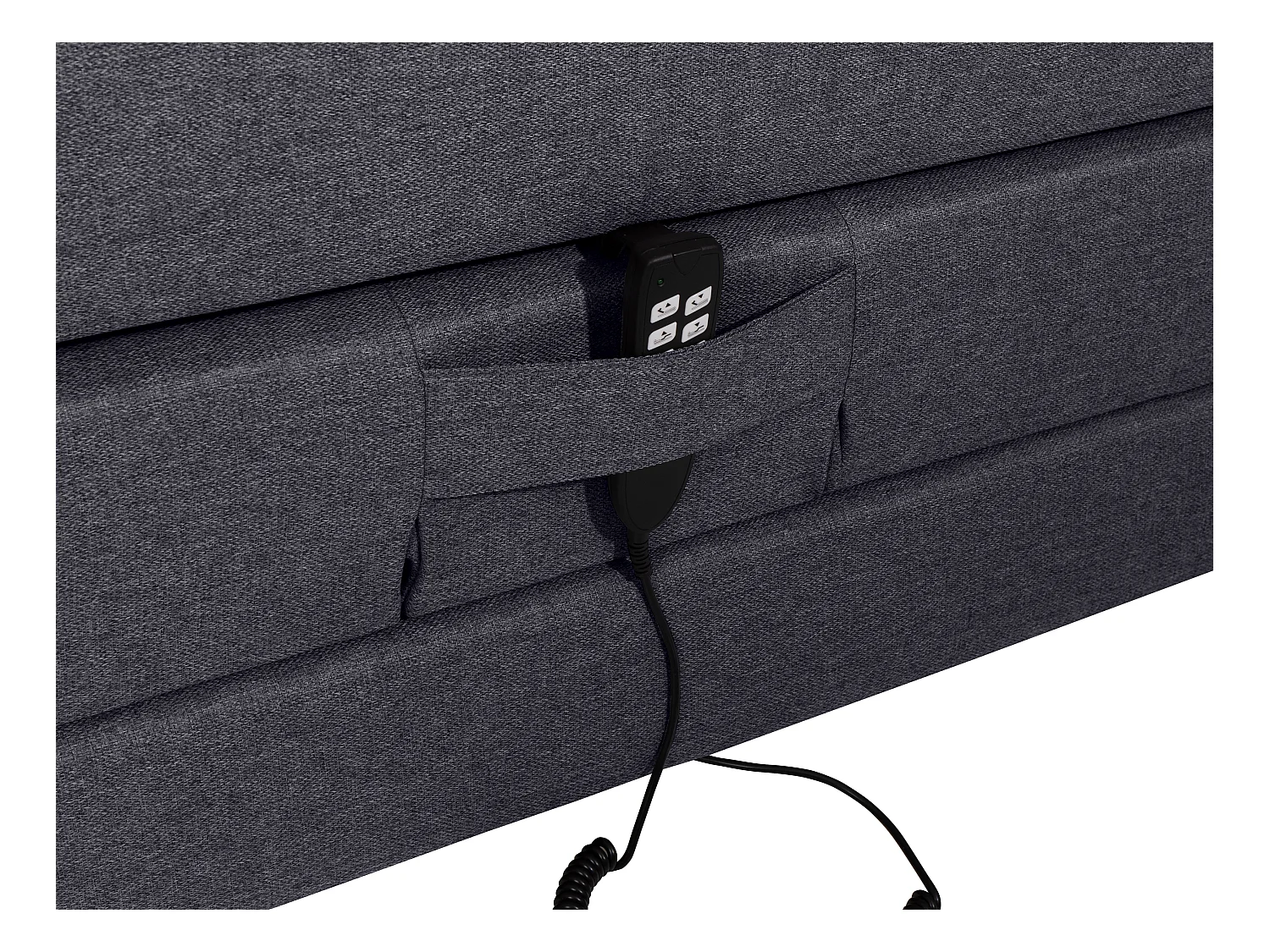 Ensemble complet boxspring tête de lit + sommiers relaxation électrique + matelas + surmatelas - 100 x 200 cm - Tissu - Anthracite - CASTEL II de PALACIO