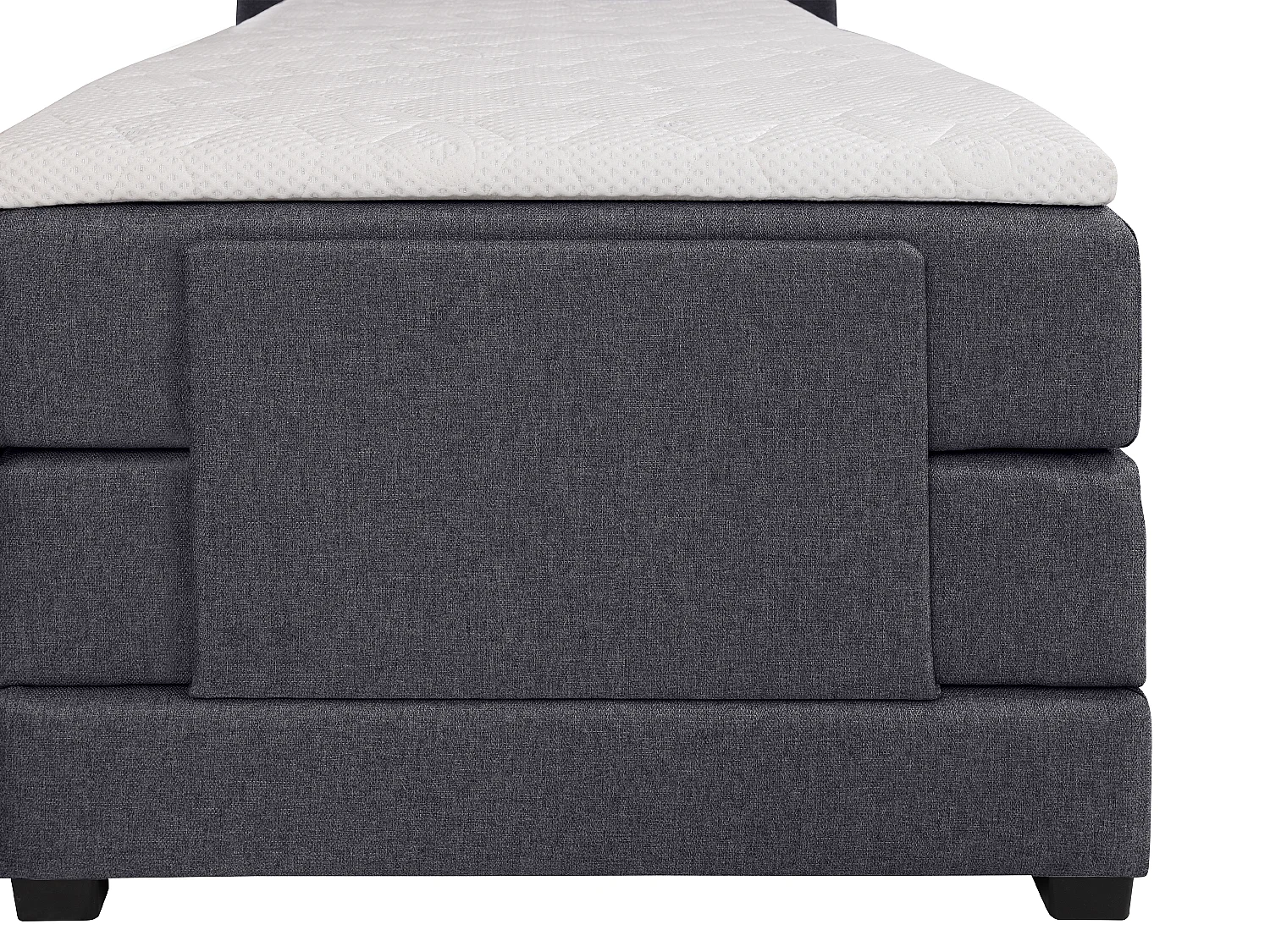 Boxspringbett mit Bettkopfteil + elektrischem Untergestell mit Relaxfunktion + Matratze + Topper - 100 x 200 cm - Stoff - Anthrazit - CASTEL II von PALACIO