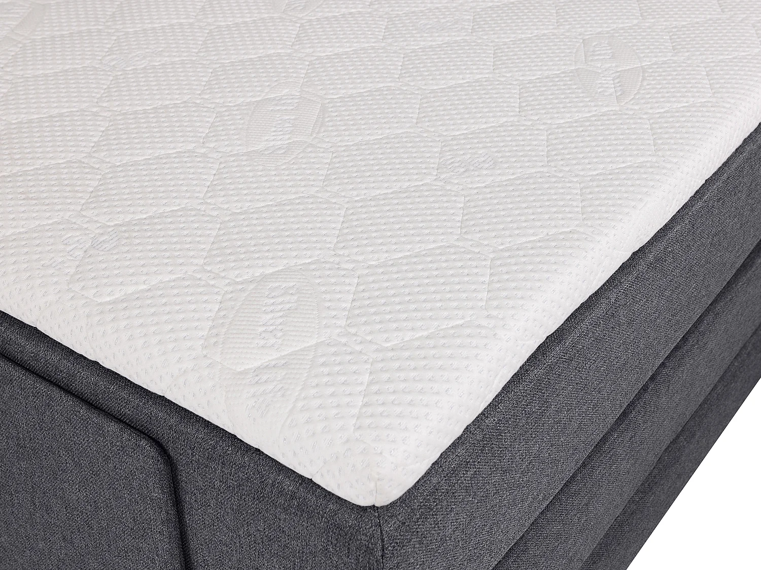 Ensemble complet boxspring tête de lit + sommiers relaxation électrique + matelas + surmatelas - 2 x 80 x 200 cm - Tissu - Anthracite - CASTEL II de PALACIO