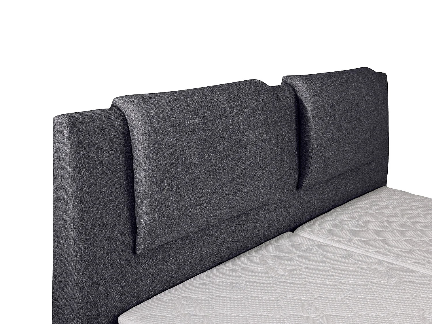 Ensemble complet boxspring tête de lit + sommiers relaxation électrique + matelas + surmatelas - 2 x 80 x 200 cm - Tissu - Anthracite - CASTEL II de PALACIO